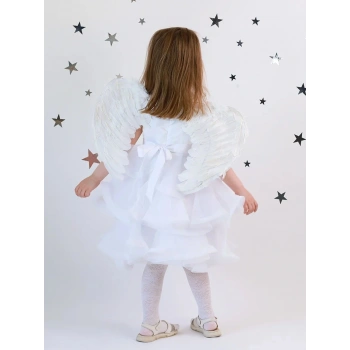 Beyaz Renkli Bebek Boy Melek Kanadı 30x45 Cm