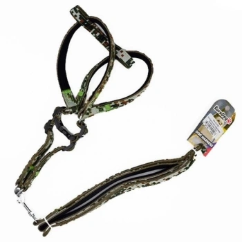 Euro Dog Köpek Uzatma Tasması ve Göğüs Tasması Takımı Kamuflaj 25 Mm 120 Cm