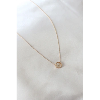 Gold Renk Minimal Kalp Figür Kadın Kolye