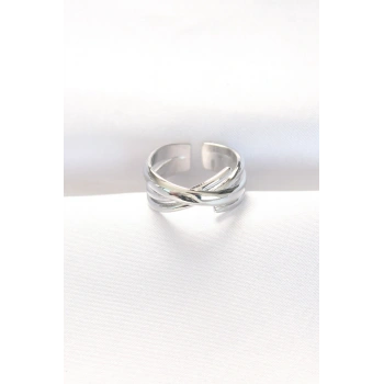 Kalın Silver Renk Ayarlanabilir Yüzük