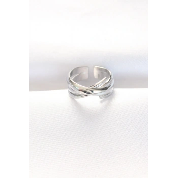 Kalın Silver Renk Ayarlanabilir Yüzük
