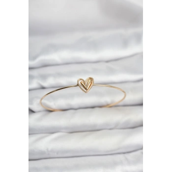 Kalp Model Gold Renk Bileklik