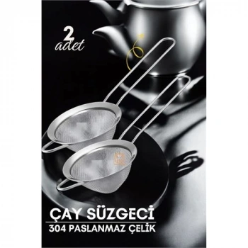 Klasik Çay Süzgeci 304 Paslanmaz Çelik 2 ADET