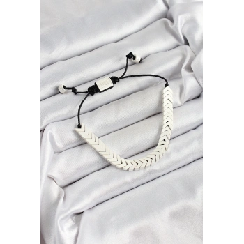 Pirinç Asansörlü Beyaz Juju Kadın Bileklik