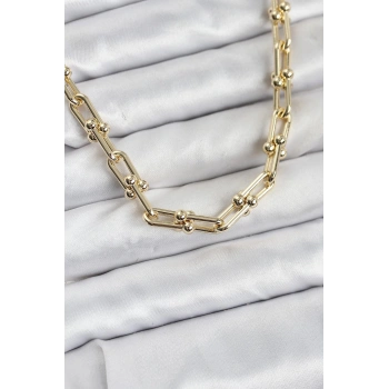 Pirinç Gold Renk Tifani Model Kadın Kolye