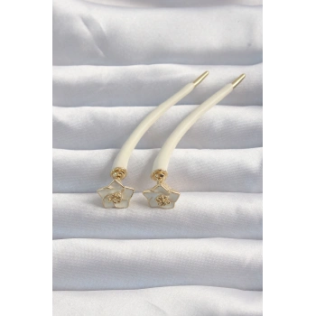 Pirinç Krem Renk Botega Küpe