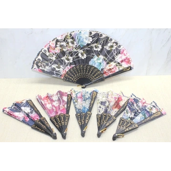 Plastik Çiçek Desenli Yelpaze Alk3571