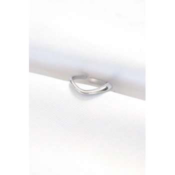 Yassı Silver Renk Ayarlanabilir Yüzük