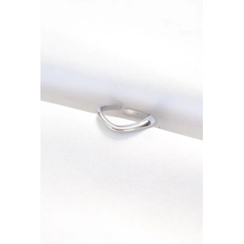 Yassı Silver Renk Ayarlanabilir Yüzük
