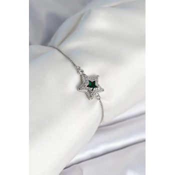 Yıldız Model Asansörlü Gümüş Renk Kadın Bileklik