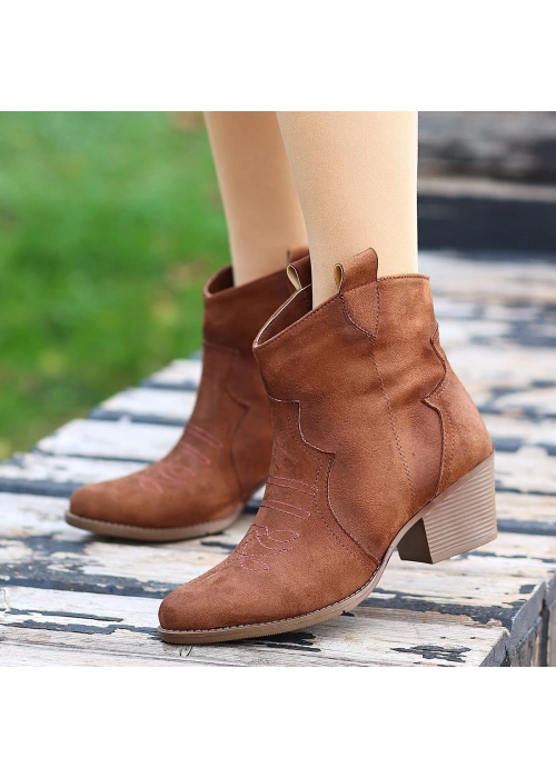 Akver Taba Süet Topuklu Bot