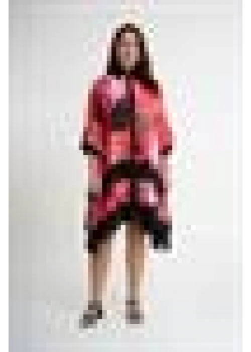 Asymmetric Cut Dress | Red