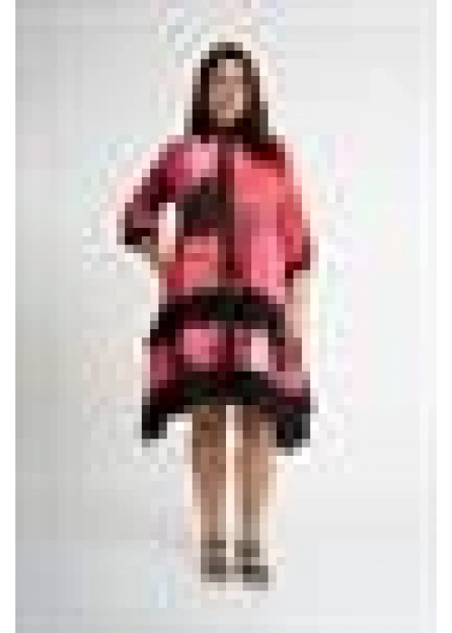 Asymmetric Cut Dress | Red