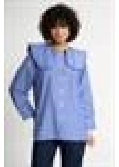 Baby Collar Striped Shirt | Navyblue