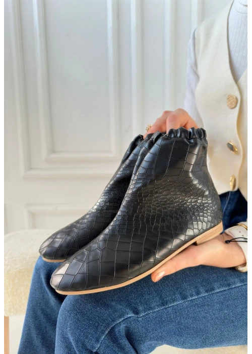 Barxi Siyah Cilt Desenli Bot