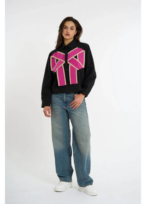 Black Bow Shirtn | Pink