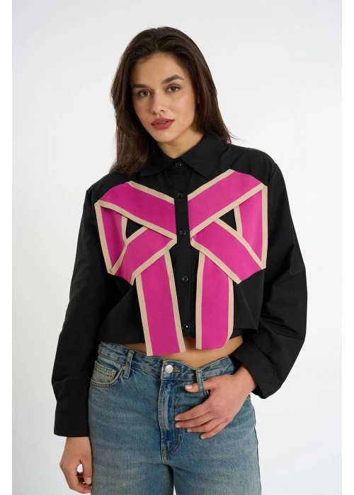 Black Bow Shirtn | Pink