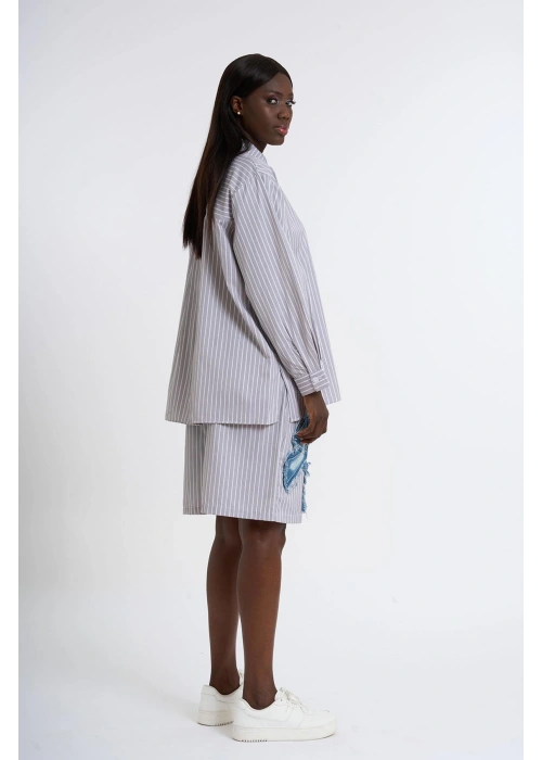 Bow Detailed Shorts Set | Gray