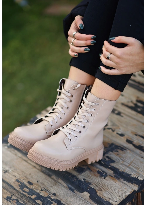 Bria  Nude Cilt Bağcıklı Bot