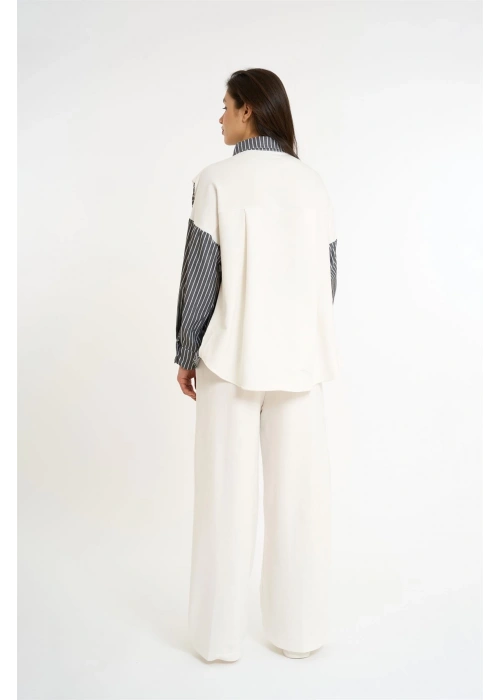 Cardigan-Look Detailed Set | Anthracite