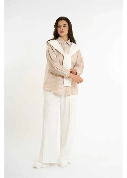 Cardigan-Look Detailed Set | Cream