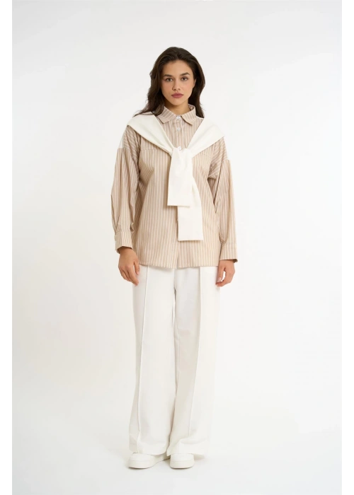 Cardigan-Look Detailed Set | Cream