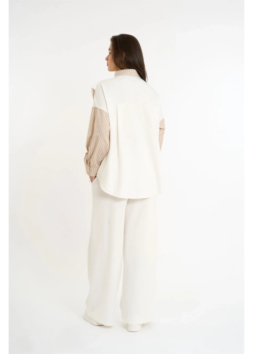 Cardigan-Look Detailed Set | Cream