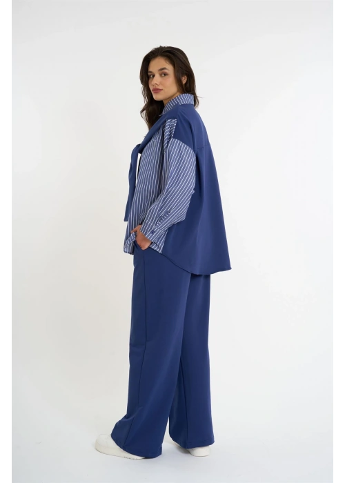 Cardigan-Look Detailed Set | Lacivert