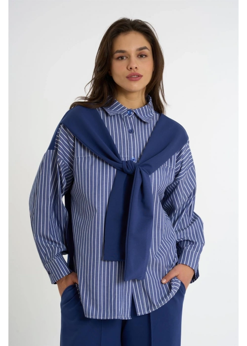 Cardigan-Look Detailed Set | Lacivert