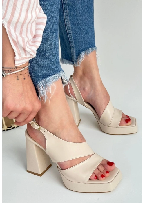 Cica Bej Cilt Topuklu Ayakkabı