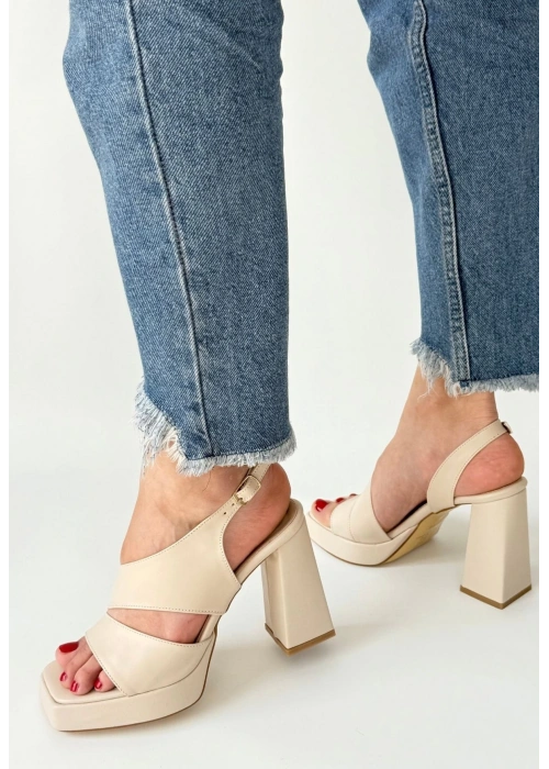 Cica Bej Cilt Topuklu Ayakkabı