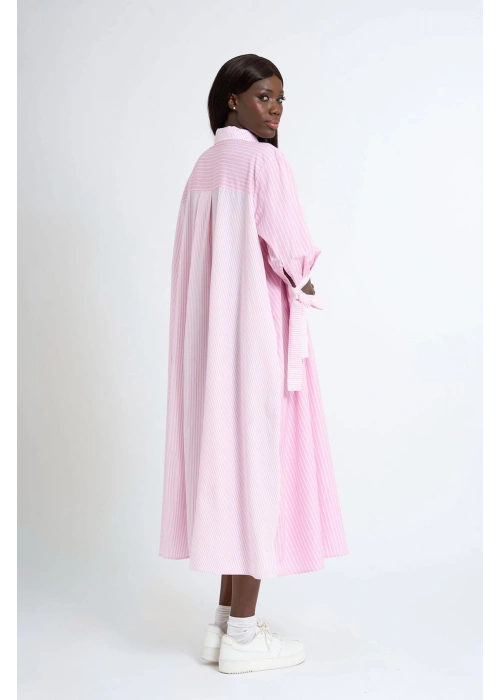 Loose Striped Dress Pink