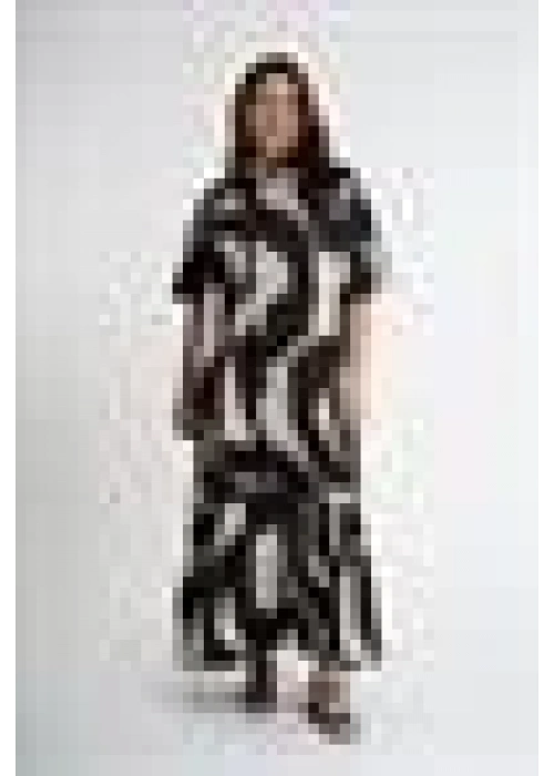 Cream Patterned Long Dress