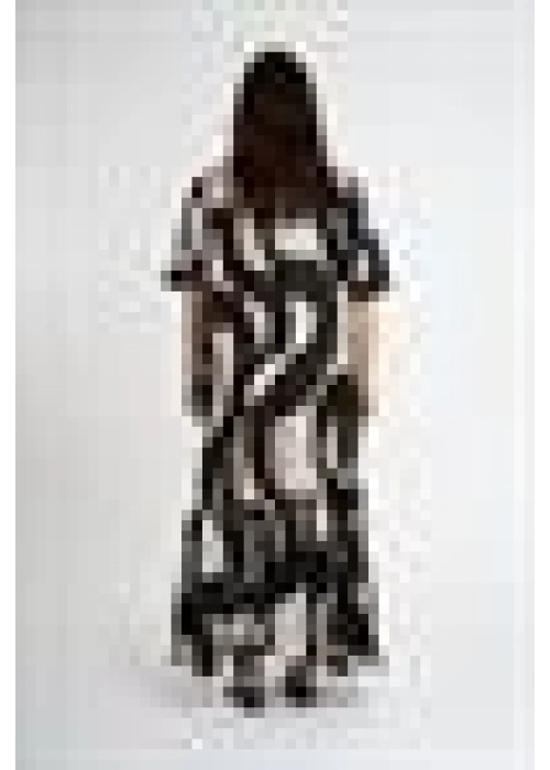 Cream Patterned Long Dress