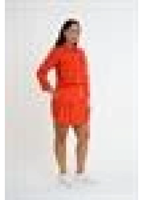 Crepe Fabric Shorts Skirt Set | Orange