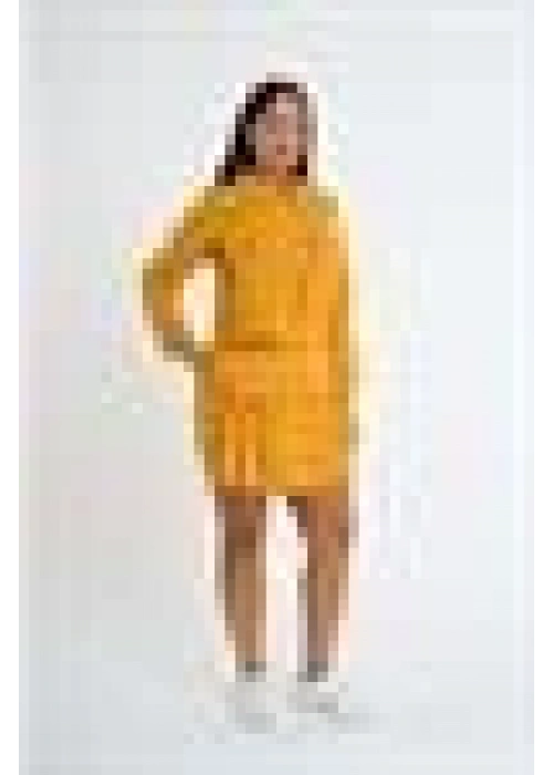 Crepe Fabric Shorts Skirt Set | Yellow