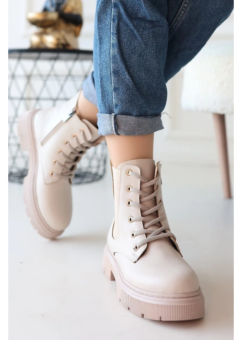 Daum Bej Cilt Bağcıklı Bot