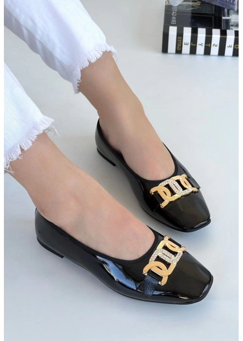 Embor Siyah Rugan Babet Ayakkabı