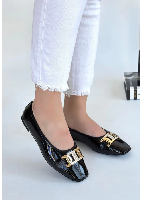 Embor Siyah Rugan Babet Ayakkabı