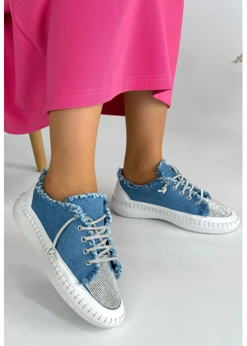 Enber Mavi Kot Bağcıklı Spor Ayakkabı