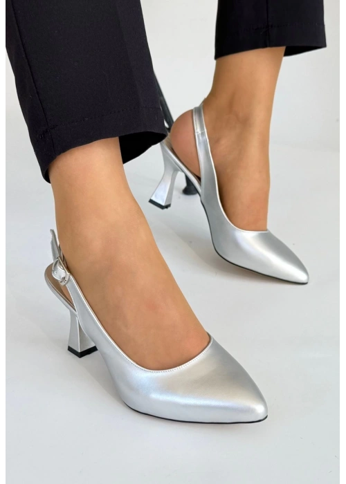 Ester Gri Cilt Topuklu Ayakkabı