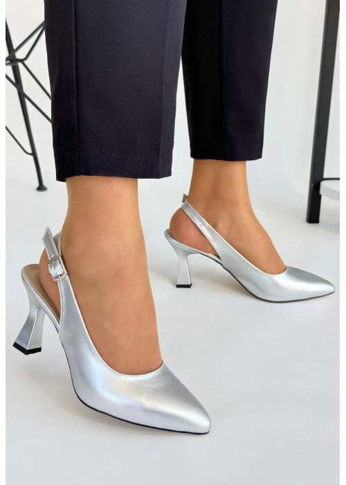 Ester Gri Cilt Topuklu Ayakkabı