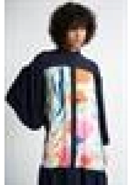 Frilly Patterned Dress | Black