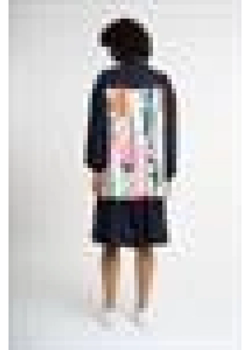 Frilly Patterned Dress | Black