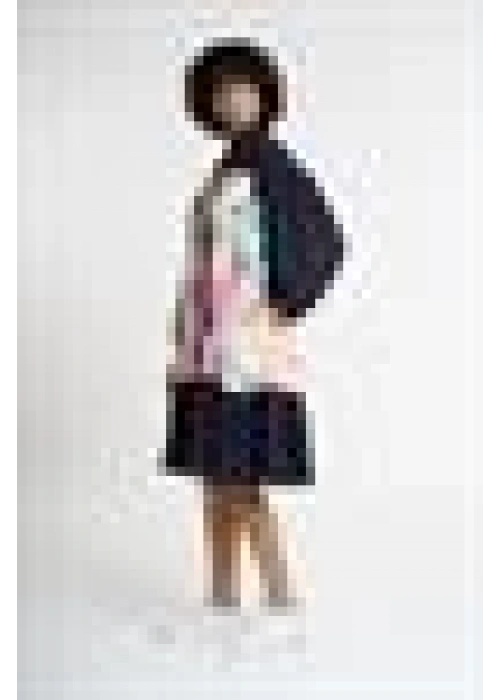 Frilly Patterned Dress | Black