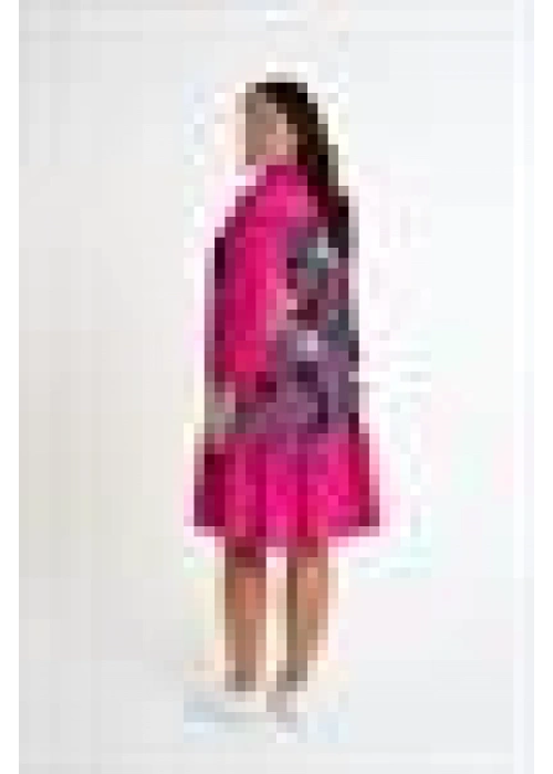 Frilly Patterned Dress | Pink