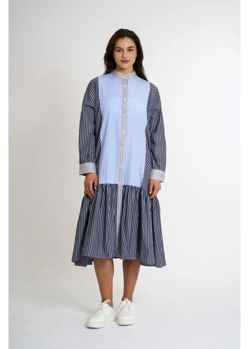 Garni Ruffled Long Dress | Anthracite