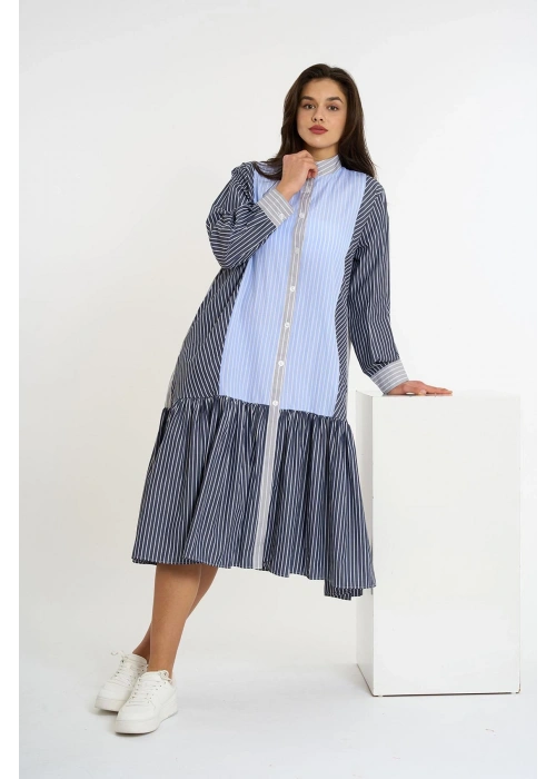 Garni Ruffled Long Dress | Anthracite