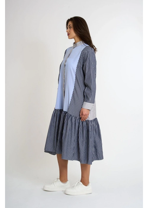 Garni Ruffled Long Dress | Anthracite