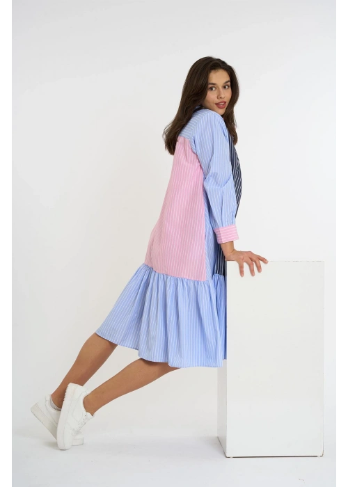 Garni Ruffled Long Dress | Blue